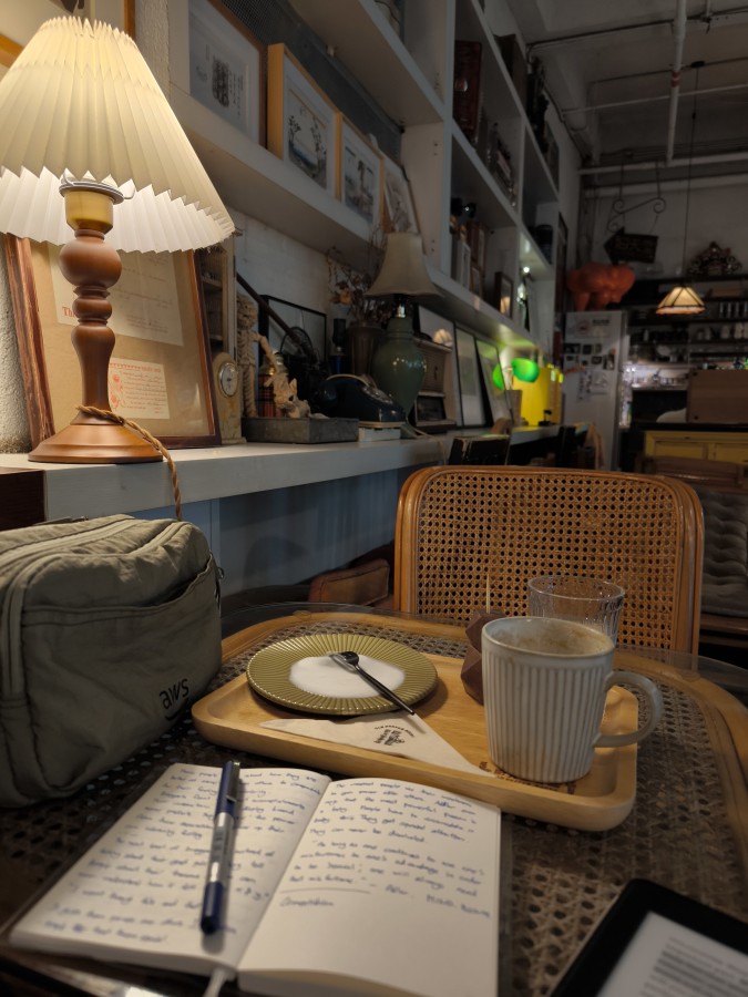 Reading nook inside Old Heaven Books